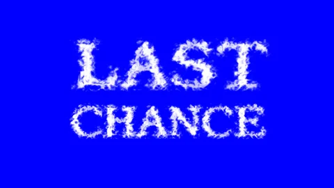 Last Chance cloud text effect blue isolated background Stock Footage 139639542