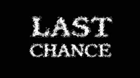 Last Chance cloud text effect black isolated background Stock Footage 139639584