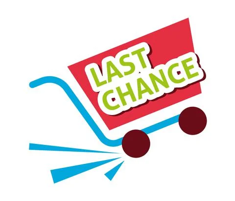 Last chance label, flat vector illustration Stock Illustration
