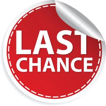 Last chance red sticker, vector illustration Stock Illustration
