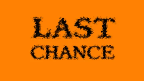 Last Chance smoke text effect orange isolated background Stock Footage 139627480