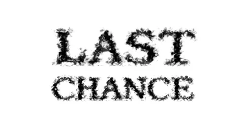 Last Chance smoke text effect white isolated background Stock Footage 139627509