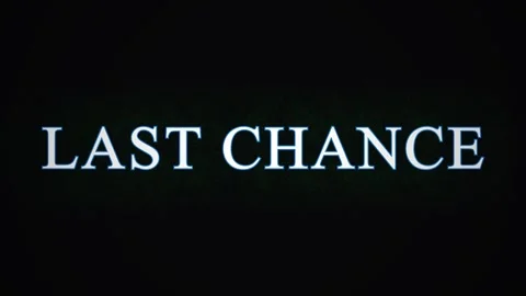 Last Chance Text Animation with Glowing Particles in Dark Background Cinema.. Video stock 344035604