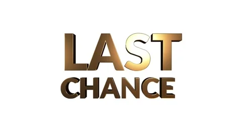 Last Chance. Text Animation. Red gold on white background. High quality 4k intro Stock Footage 153878374