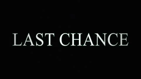Last Chance text animation with subtle motion and atmospheric lighting for .. Video stock 344035098