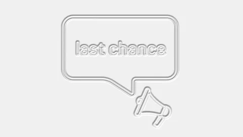Last chance text. Megaphone with text last chance speech bubble banner Stock Footage 165782533