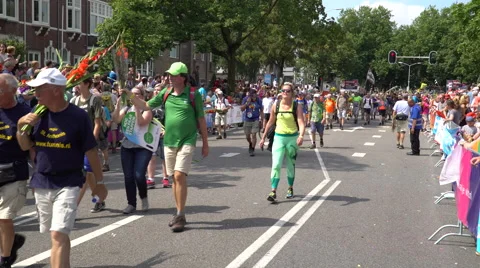 Last day of the 100th Four Days Marches at Nijmegen, Netherlands 22 July Stock Footage 66414824