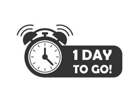 Last day icon in flat style. Promo label with alarm clock vector illustrati.. Stock Illustration