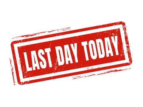 Last day today red stamp style Stockillustratie