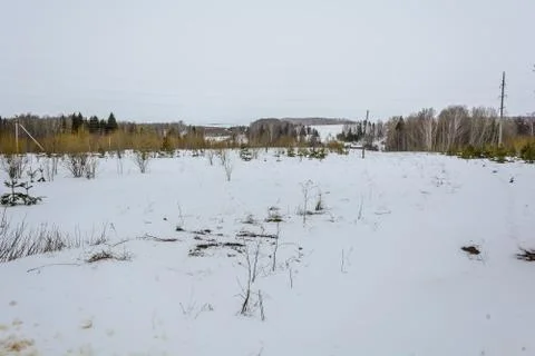 Last days of winter on the fields Stock Photos