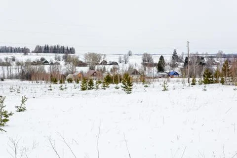 Last days of winter on the fields Stock Photos