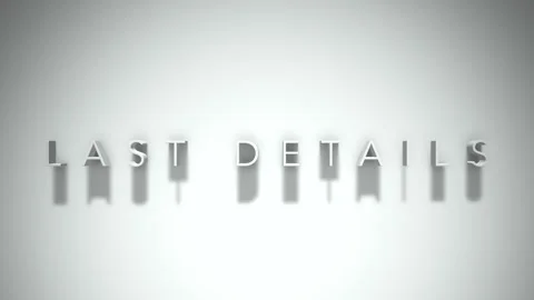 Last details 3D title animation white text on a white background Stock Footage 299377979