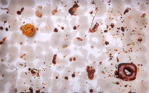 Last donut on empty paper Stock Photos