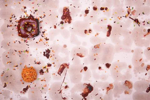 Last donut on empty paper Stock Photos