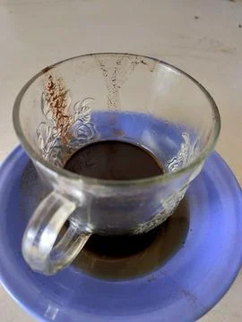 Last Drop: Empty Coffee Cup Moment Stock Photos