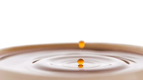Last drop of Espresso coffee in the filled Cup in slow motion Stock Footage 128334700