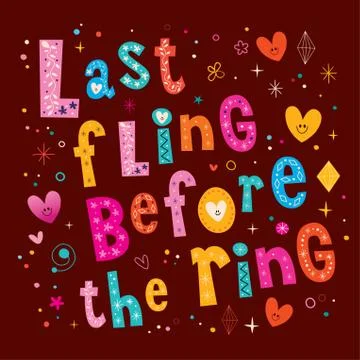 Last fling before the ring 스톡 일러스트