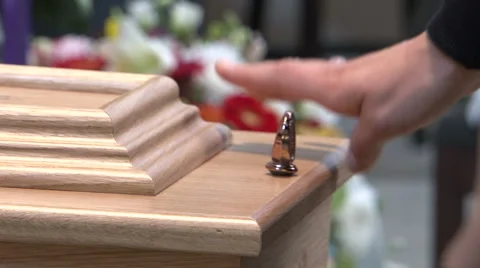 Last goodbye at funeral Stock Footage 44725785