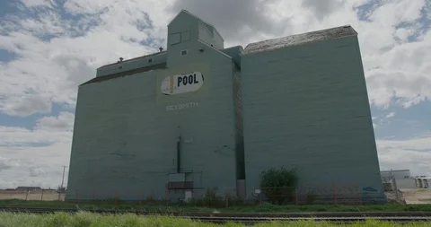 Last grain elevator in  Sexsmith Alberta. Stock Footage 111316109