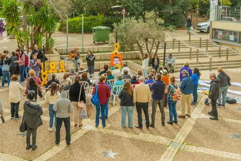 Last hostage support assembly, Haifa Stock Photos