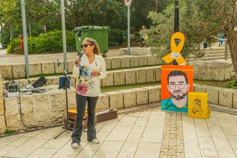 Last hostage support assembly, Haifa Stock Photos