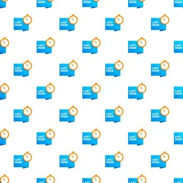 Last hour banner clock seamless pattern background 스톡 일러스트