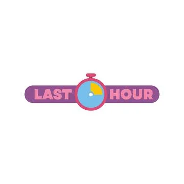 Last hour banner with stopwatch countdown timer concept Stock-Illustration