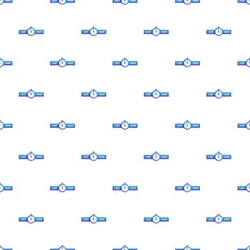 Last hour clock countdown deadline repeating pattern Stock Illustration