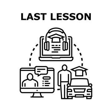 Last lesson for driving instruction and remote education Stock Illustration