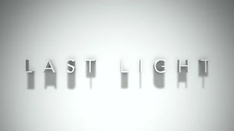 Last Light 3D title animation with shadows on a white background Stock-Footage 296670939