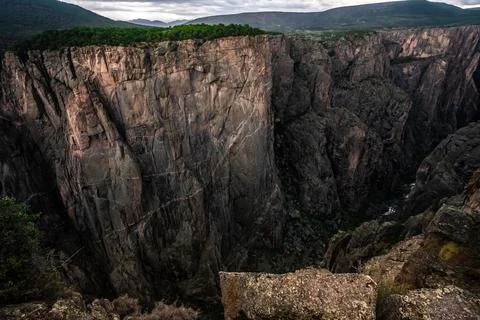 Last Light on Chasm View, Black Canyon of the Gunnison National Park,Colorado Stock Photos