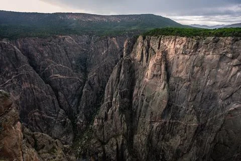 Last Light on Chasm View, Black Canyon of the Gunnison National Park,Colorado Stock Photos
