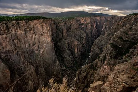 Last Light on Chasm View, Black Canyon of the Gunnison National Park,Colorado Stock Photos