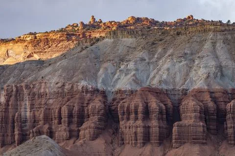 Last light of day from Sunset Point, Capitol Reef National Park, Utah Foto stock