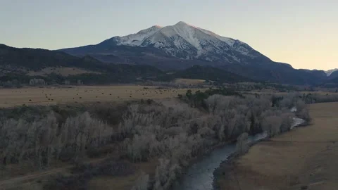 Last Light on Mount Sopris Stock Footage 166330964