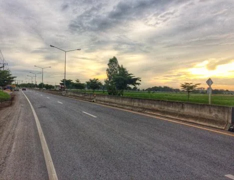 Last light on the road Stock Photos