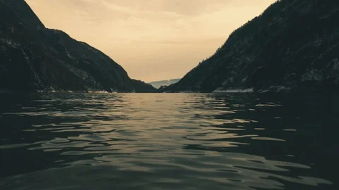 Last lights reflected on the lake Stock Footage 92363177