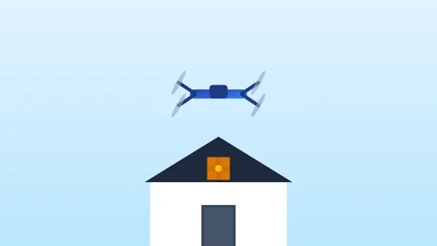 Last Mile Autonomous Drone Delivery Scene with Package Drop and App Success.. Stock-Footage 346130362