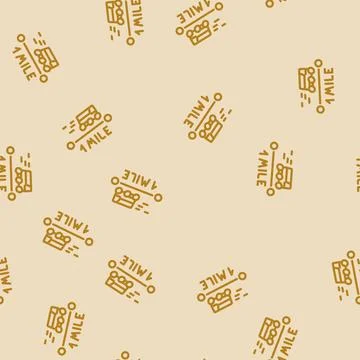 Last mile delivery line vector seamless pattern Illustrazione stock