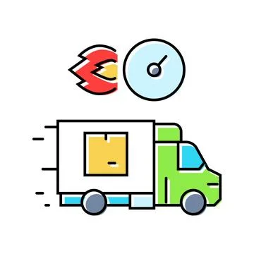 Last mile delivery logistic manager color icon vector illustration Stock Illustration