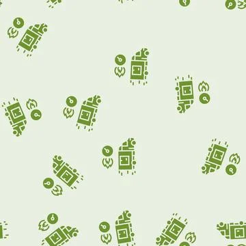 Last mile delivery logistic manager glyph seamless pattern Stock Illustration