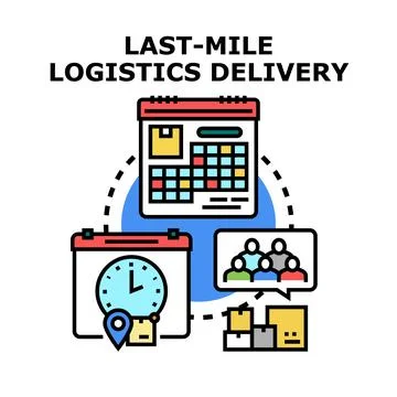 Last mile delivery logistic process workflow concept イラスト素材