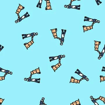 Last mile delivery vector seamless pattern Stock Illustration