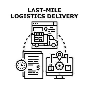 Last mile logistics delivery process and tracking 库存插图
