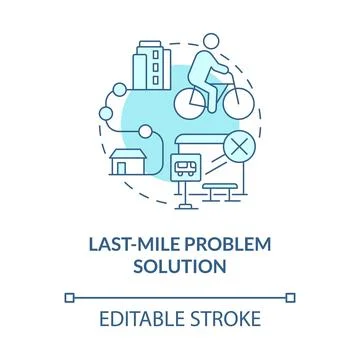 Last-mile problem solution blue concept icon 스톡 일러스트
