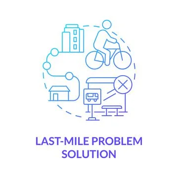Last-mile problem solution blue gradient concept icon 스톡 일러스트