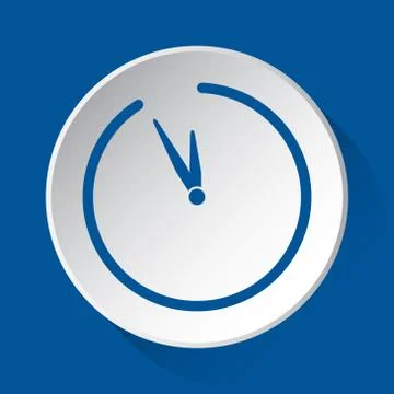 Last minute clock - blue icon on white button Stock Illustration