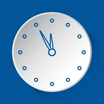 Last minute clock - blue icon on white button Stock Illustration
