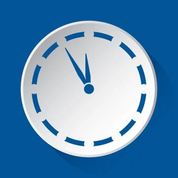 Last minute clock - blue icon on white button Stock Illustration