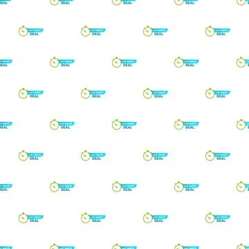 Last minute deal stopwatch timer seamless pattern Stock Illustration